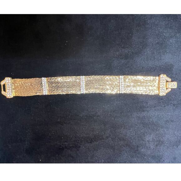 Vintage Nolan Miller Star Luster Bracelet Glamour Collection Gold-tone - Picture 1 of 7